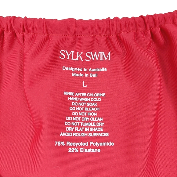 SYLK Swim Red Rya String Side Bikini Bottom - Picture 14 of 14